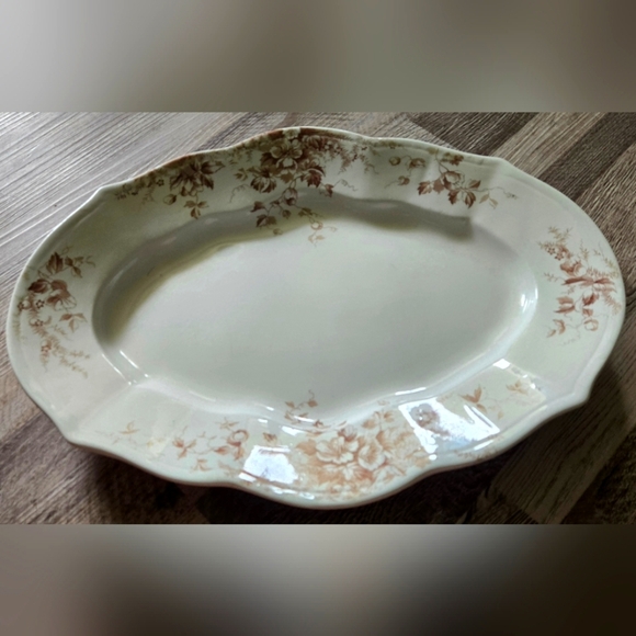 Winkle & Wood Other - Antique Brown Transferware Serving Platter | Colonial Pottery 'Cluny'
